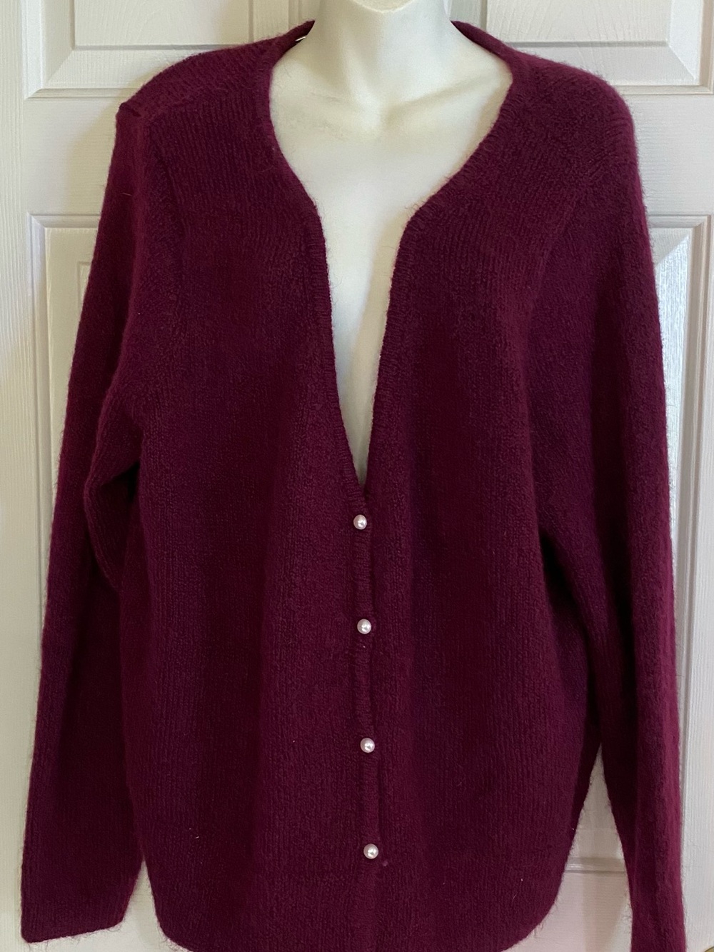 Old Navy-Women's Cozy Crewneck Sweater - Berry with pearl buttons   Size 2X